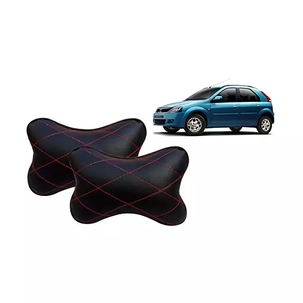 Auto Pearl Black Red CV Car Neck Rest Pillow Compatible for Mahindra Verito Vibe-picture-40