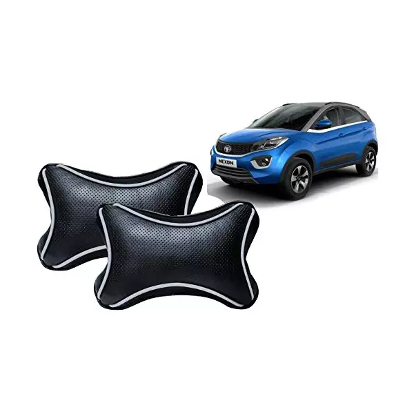 Auto Pearl Black Dots CV Car Neck Rest Pillow Compatible for Tata Nexon-picture-48