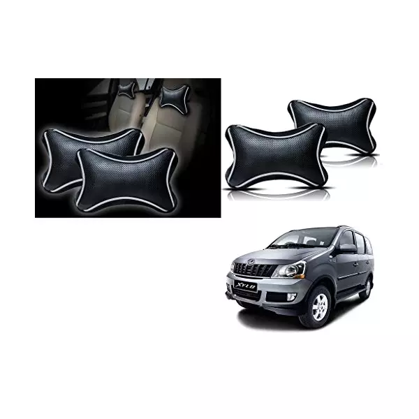 Auto Pearl Black Dots CV Car Neck Rest Pillow Compatible for Mahindra Xylo-picture-24