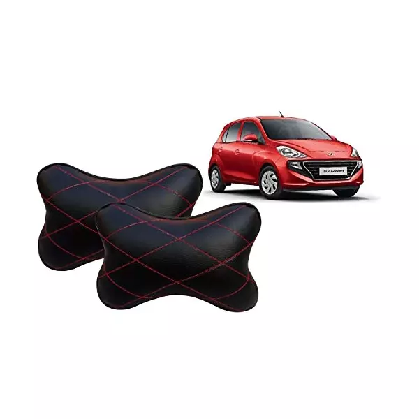 Auto Pearl Black Red CV Car Neck Rest Pillow Compatible for Santro 2018-picture-14