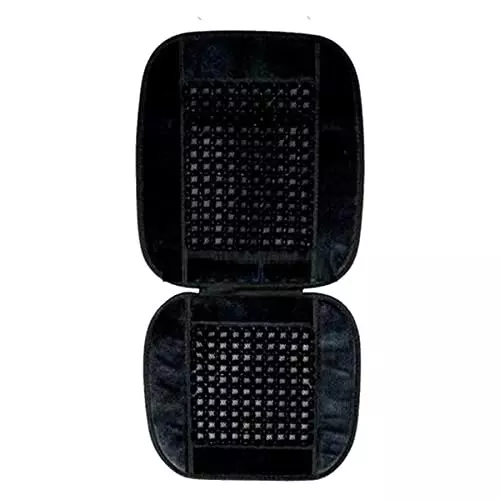 Auto Pearl Car Wooden Bead Seat Cushion with Black Velvet Border Compatible for Honda Brio