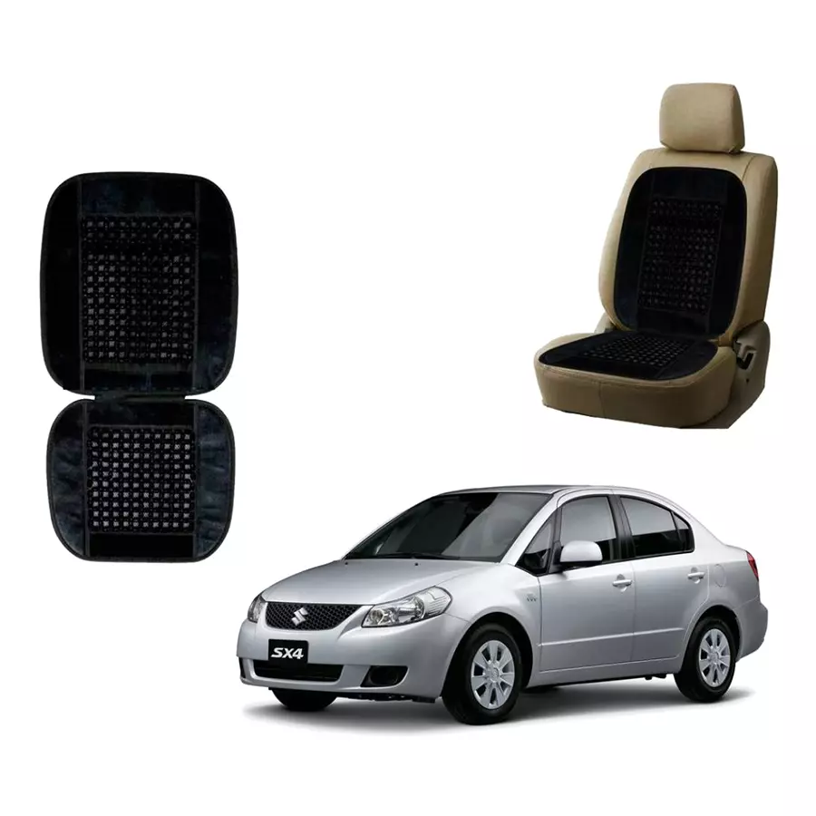 Auto Pearl Polyester, Cotton Front Vehicle Seating Pad Black for Maruti Suzuki SX4