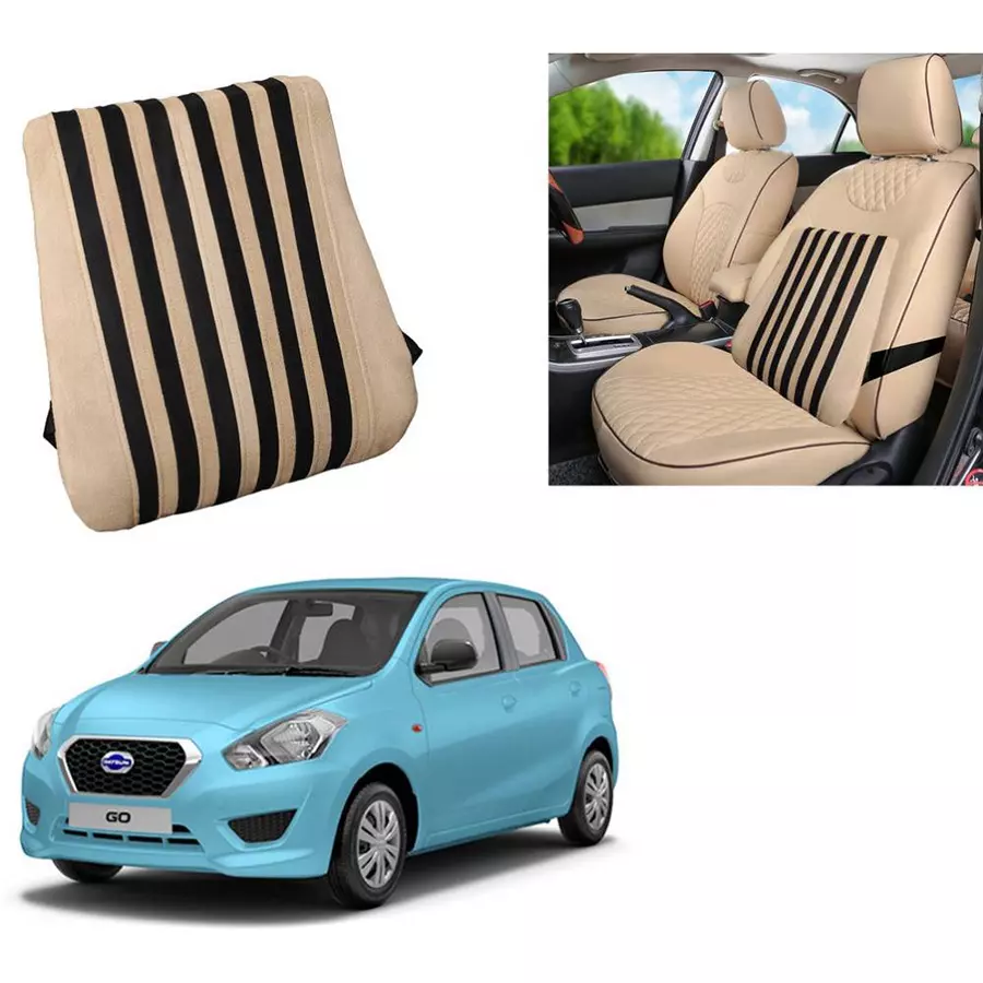 Auto Pearl Beige & Brown Wooden Bead Car Seating Pad for Maruti Suzuki Maruti Esteem