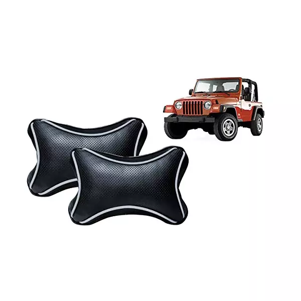 Auto Pearl Black Dots CV Car Neck Rest Pillow Compatible for Jeep Jeep-picture-22