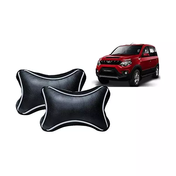 Auto Pearl Black Dots CV Car Neck Rest Pillow Compatible for Mahindra Nuvo Sport-picture-20