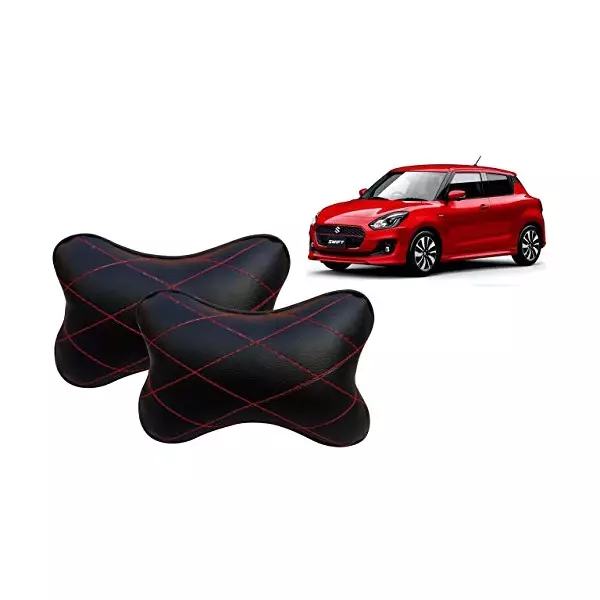 Auto Pearl Black Red CV Car Neck Rest Pillow Compatible for Maruti Suzuki Swift 2018-picture-11