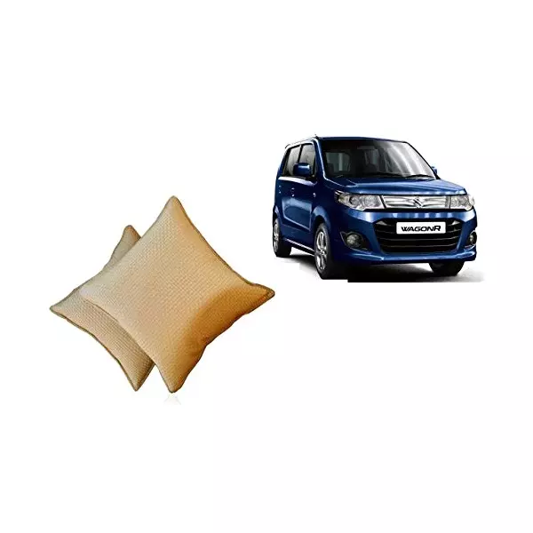 Auto Pearl Car Vastra Cushion Set Beige Color Compatible for Maruti Suzuki Wagon R 2013