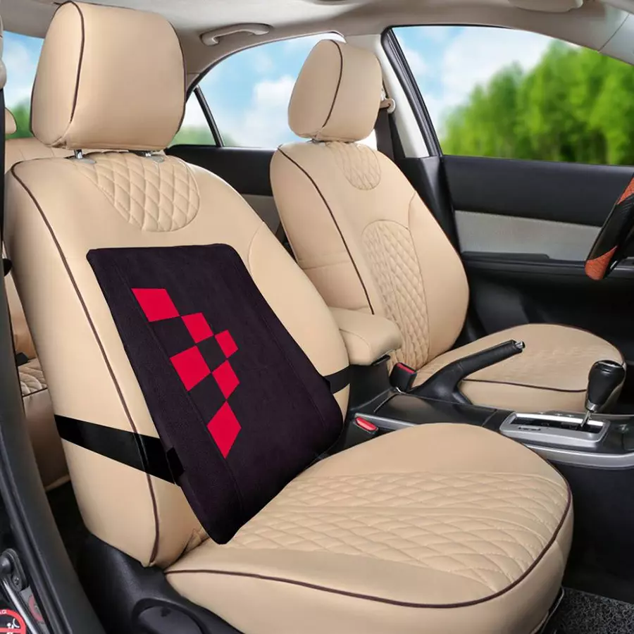 Auto Pearl Beige & Brown Wooden Bead Car Seating Pad for Maruti Suzuki Maruti Ciaz