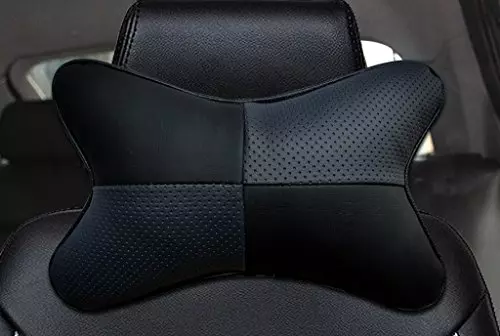 Auto Pearl Black Grey Chess Designer Car Neck Cushion/Neck Pillow for Honda City i-VTEC