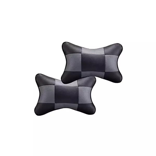 Auto Pearl Black Grey Car Neck Cushion/Neck Pillow Compatible with Santro