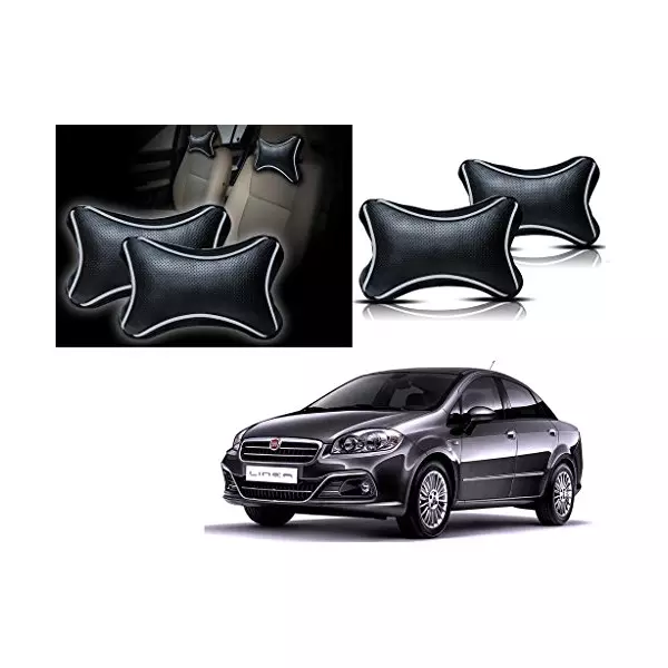 Auto Pearl Black Dots CV Car Neck Rest Pillow Compatible for Fiat Linea-picture-13