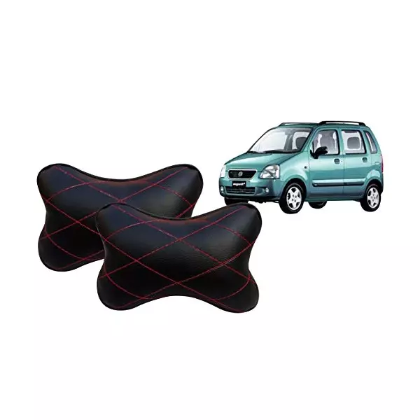 Auto Pearl Black Red CV Car Neck Rest Pillow Compatible for Maruti Suzuki WagonR 2003-picture-10