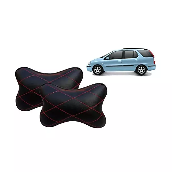 Auto Pearl Black Red CV Car Neck Rest Pillow Compatible for Tata Indigo Marina-picture-47