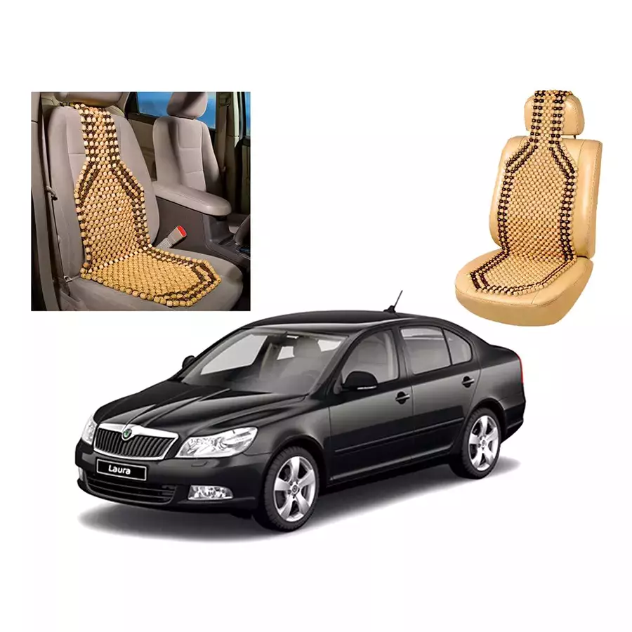 Auto Pearl Black & Red Velvet Car Cushion for Skoda Octavia, BR254