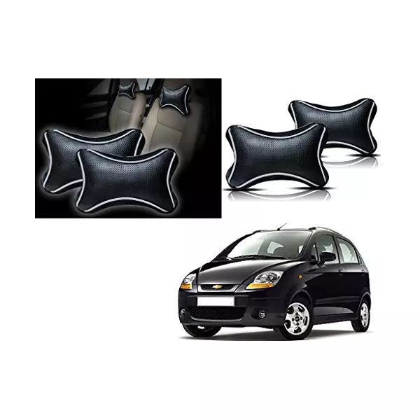Auto Pearl Black Dots CV Car Neck Rest Pillow Compatible for Chevrolet Spark-picture-30