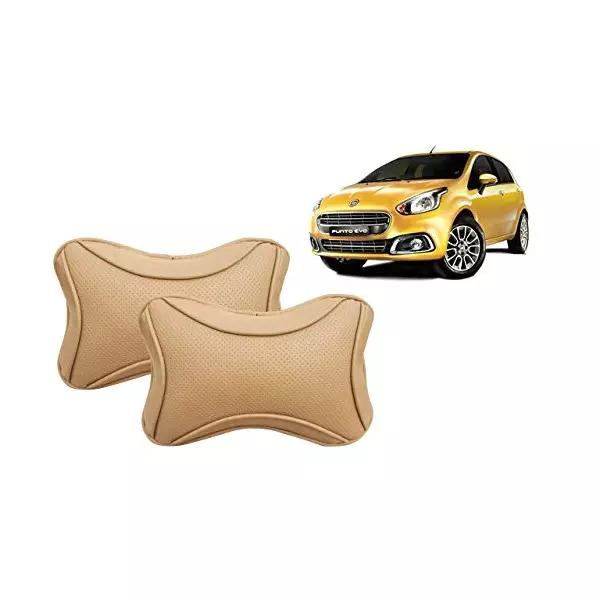 Auto Pearl Beige Dots CV Car Neck Rest Pillow Compatible for Fiat Punto Evo-picture-23