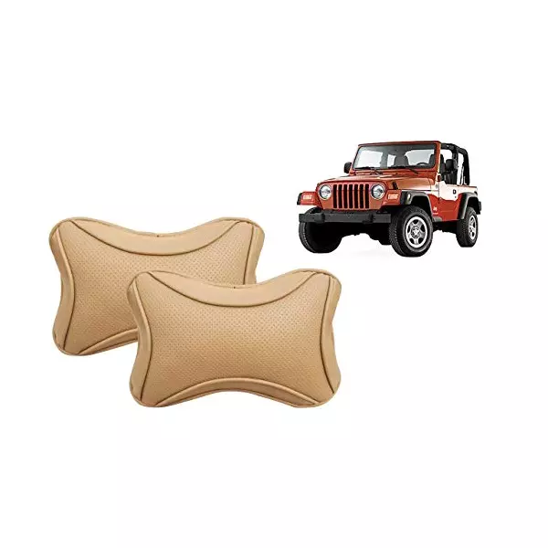Auto Pearl Beige Dots CV Car Neck Rest Pillow Compatible for Jeep Jeep-picture-36