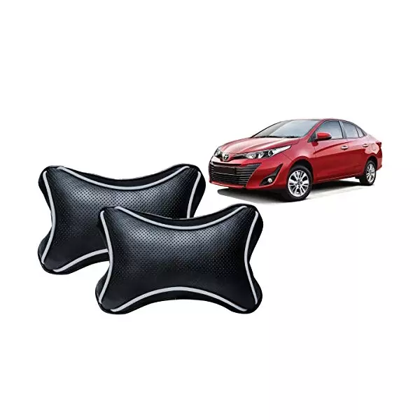 Auto Pearl Black Dots CV Car Neck Rest Pillow Compatible for Toyota Yaris-picture-14