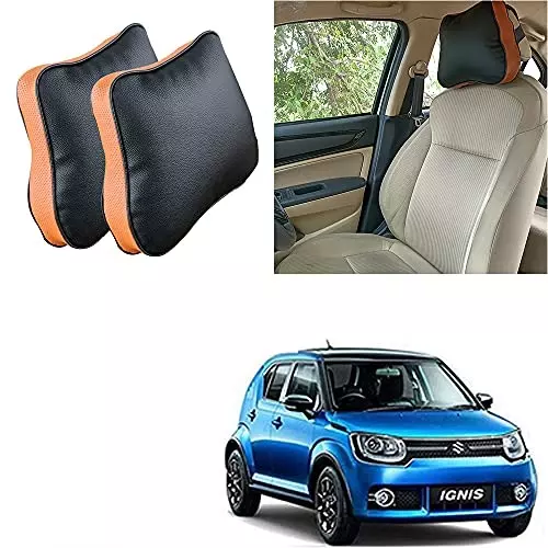 Auto Pearl Set of 2 Pcs Car Seat Neck Pillow, Headrest Cushion Compatible for Maruti Suzuki Ignis