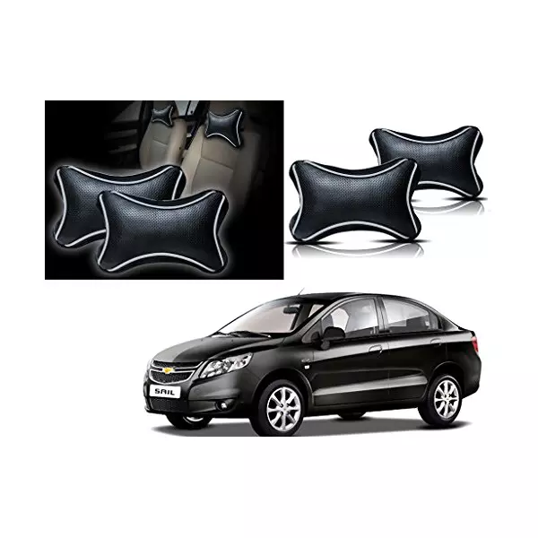 Auto Pearl Black Dots CV Car Neck Rest Pillow Compatible for Chevrolet Sail-picture-29