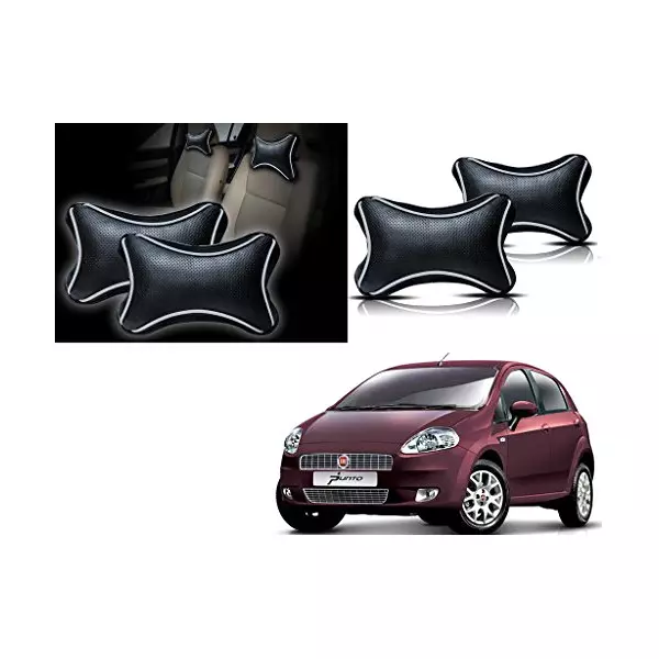 Auto Pearl Black Dots CV Car Neck Rest Pillow Compatible for Fiat Punto-picture-17