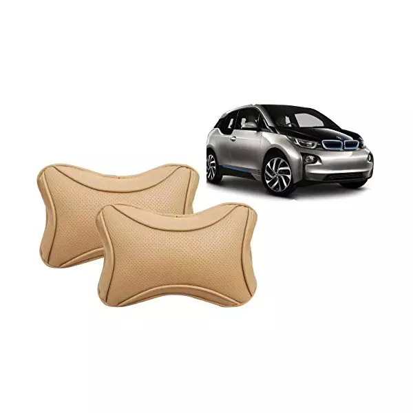 Auto Pearl Beige Dots CV Car Neck Rest Pillow Compatible for BMW i3-picture-31