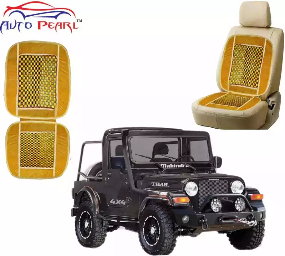 Auto Pearl Polyester, Cotton Vehicle Seating Pad For Mahindra Thar Beige