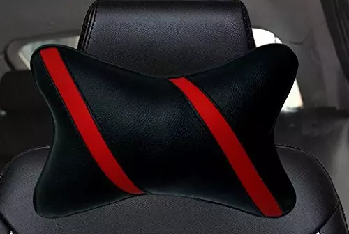 Auto Pearl Strip Red Car Neck Cushion/Neck Pillow Compatible with Ignis