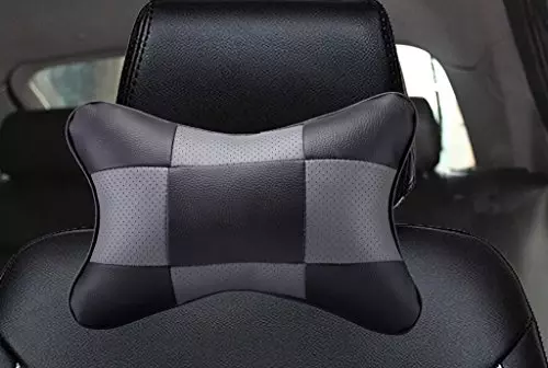 Auto Pearl Black Grey Car Neck Cushion/Neck Pillow Compatible with Chevrolet Spark