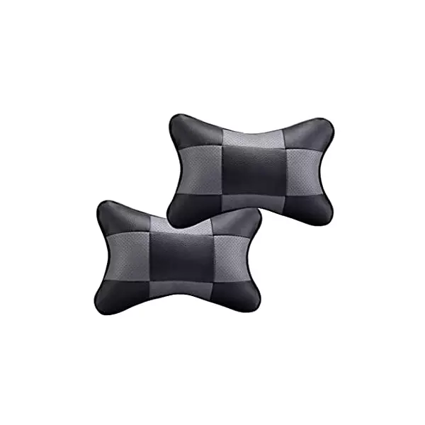 Auto Pearl Black Grey Car Neck Cushion/Neck Pillow Compatible with Chevrolet Spark