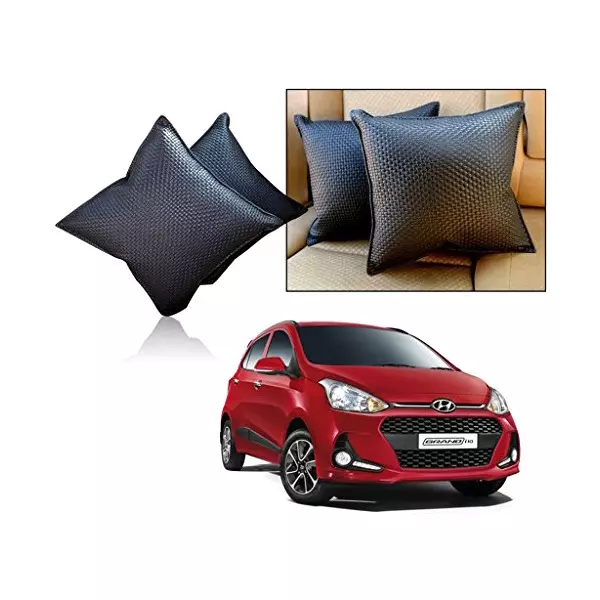 Auto Pearl Car Vastra Cushion Pillow Set Black Color for Car & Home for i10 Grand 2017