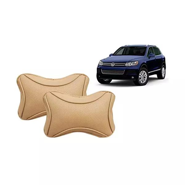 Auto Pearl Beige Dots CV Car Neck Rest Pillow Compatible for Volkswagen Touareg-picture-24