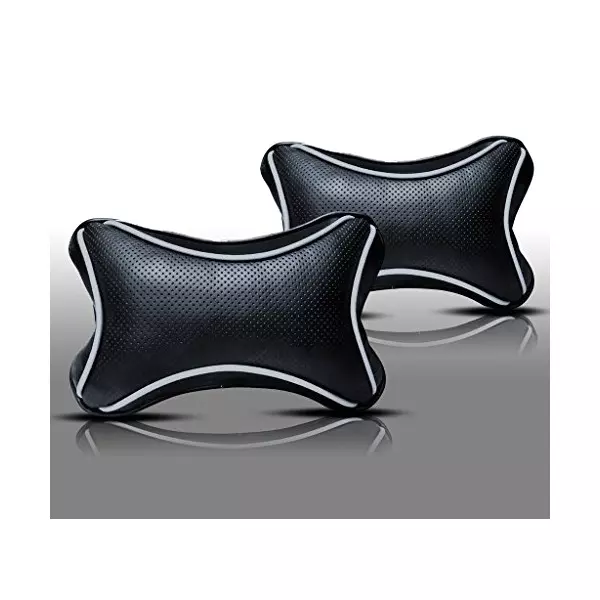 Auto Pearl Neck Rest for All Cars (Set of 2, Black)