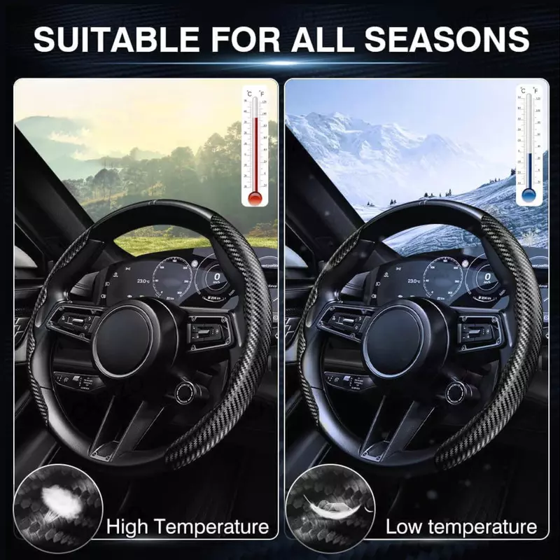 CARIZO CI224228 Non-Slip Steering Wheel Cover for Maruti Suzuki Baleno (Type-I) 1999-2007 (Set of 2)