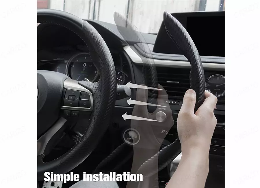 CARIZO CI224285 Non-Slip Steering Wheel Cover for Mercedes-Benz E-Class (Set of 2)