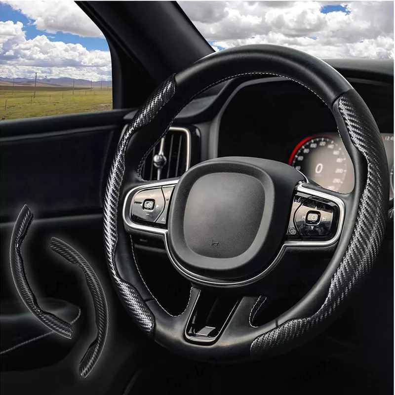 carizo-ci224432-carbon-fiber-pattern-non-slip-steering-wheel-cover-compatible-with-volkswagen-polo-type-ii-2016-2019