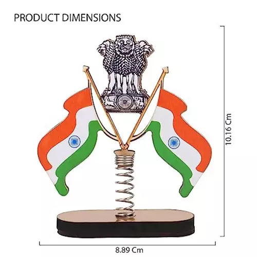 AllExtreme EXIF27 Universal Showpiece Indian Flag with Unity in India Symbol for Car Dashboard