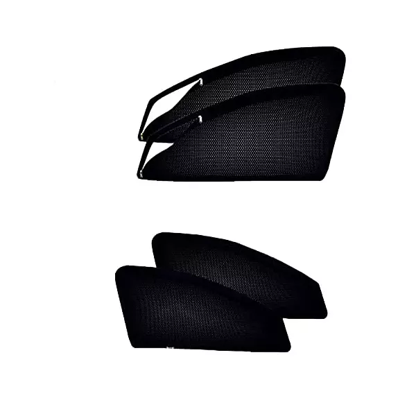 Auto Pearl Black Zipper Magnetic Free Size Window Car Curtains for Xcent (Pack of 4 Pcs)