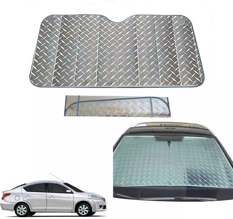 Auto Pearl F231 Dashboard Sun Shade Cover with Suction Cup for Nissan Sunny (Grey)