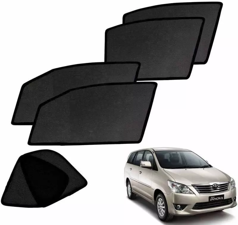 Auto Pearl Side Window Sun Shade Cover for Toyota Innova (Black)