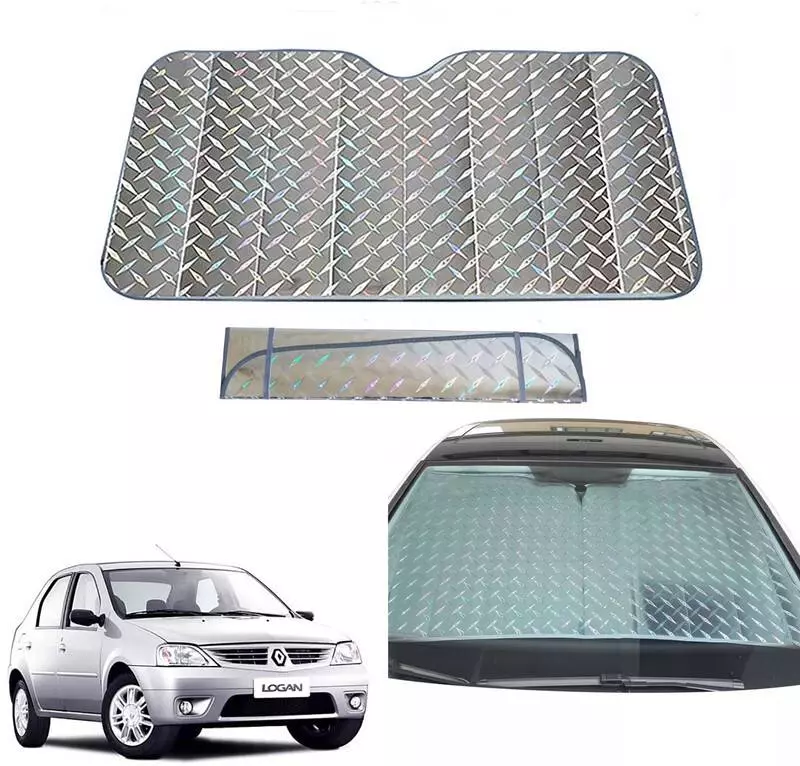Auto Pearl F150 Dashboard Sun Shade Cover with Suction Cup for Mahindra Logan (Grey)