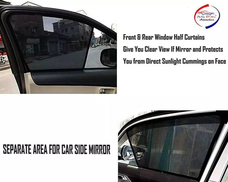 Auto Pearl Side Window Sun Shade Cover for MG Hector (Black)