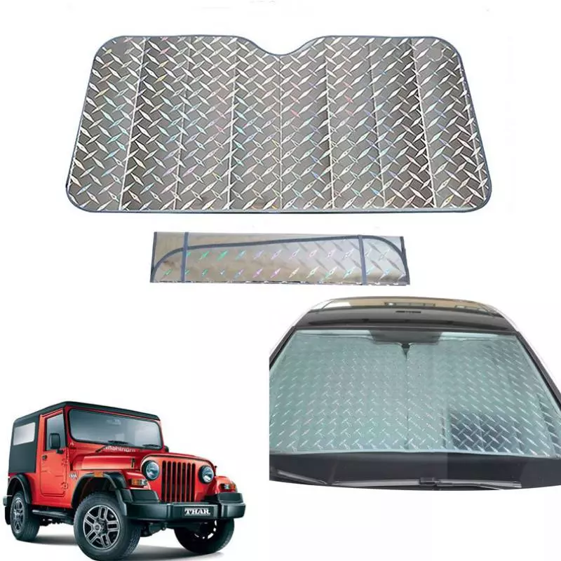 Auto Pearl F244 Dashboard Sun Shade Cover with Suction Cup for Mahindra Thar (Grey)