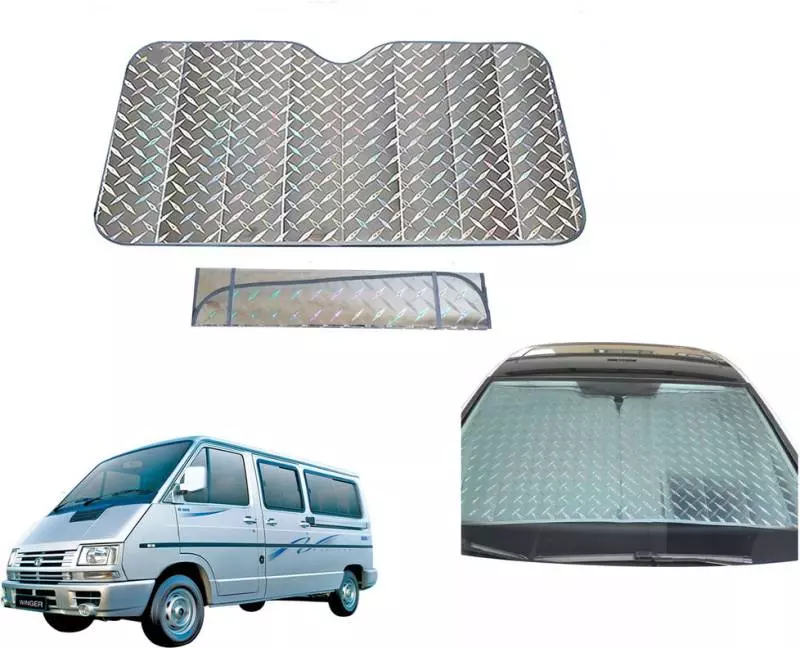 Auto Pearl F265 Dashboard Sun Shade Cover with Suction Cup for Tata Winger (Grey)