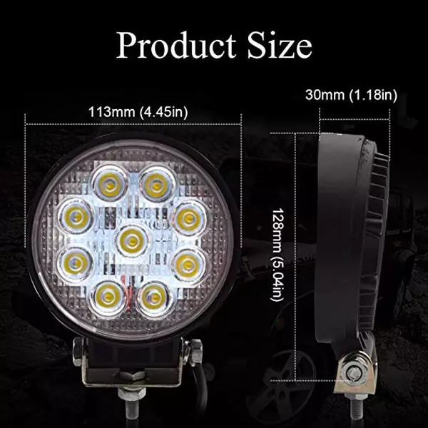AllExtreme EXR9F001 Round Universal LED Fog Light for Cars