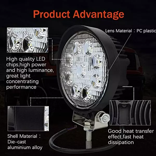 AllExtreme EXR9F001 Round Universal LED Fog Light for Cars