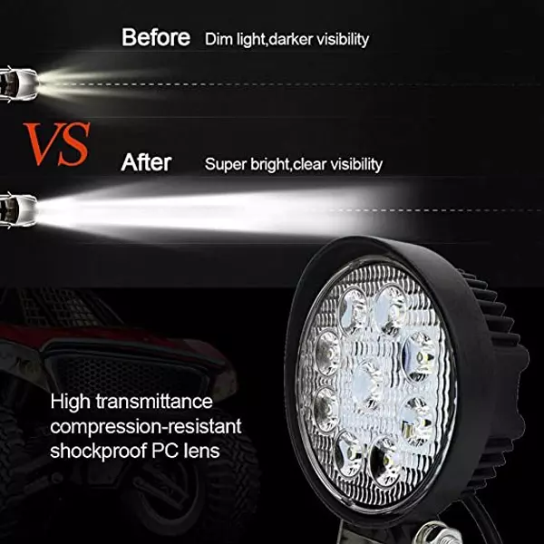AllExtreme EXR9F001 Round Universal LED Fog Light for Cars