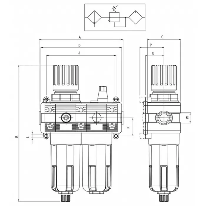 RS PRO G 1/4 FRL, Manual, Semi Automatic Drain, 20μm Filtration Size Model No 1977907