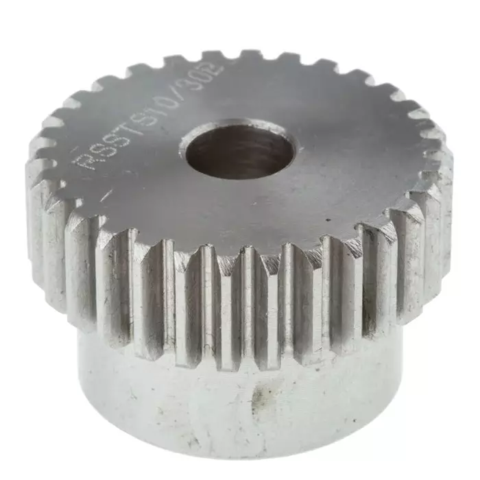 Buy RS PRO Stainless Steel 30 Teeth Spur Gear, 1 Module, 8 mm Bore Dia, 30 mm Pitch Dia, 25 mm Hub Dia, Model No 5216761 from Industrybuying.com