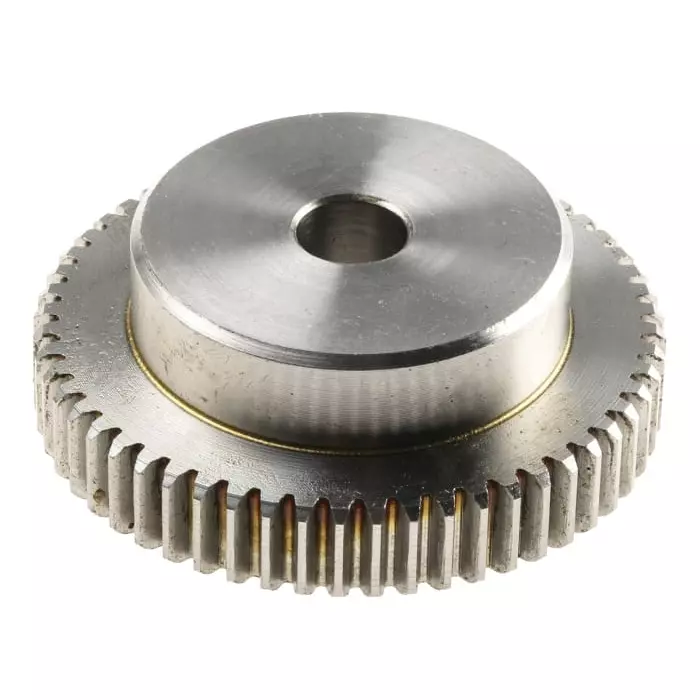 RS PRO Stainless Steel 56 Teeth Spur Gear, 1 Module, 10 mm Bore Dia, 56 mm Pitch Dia, 40 mm Hub Dia 5216799